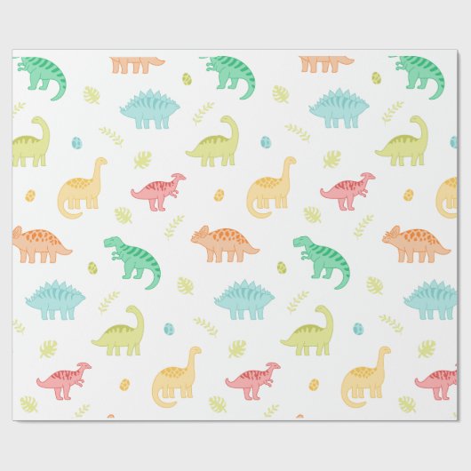 Dinosaurier-Packpapier Geschenkpapier (Flach)