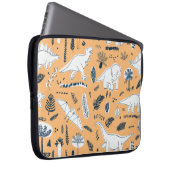 Dinosaurier & Palm Blätter: Fun Pattern Laptopschutzhülle (Vorne Rechts)