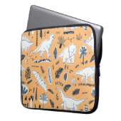Dinosaurier & Palm Blätter: Fun Pattern Laptopschutzhülle (Vorderseite Links)