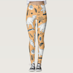 Dinosaurier & Palm Blätter: Fun Pattern Leggings
