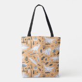 Dinosaurier & Palm Blätter: Fun Pattern Tasche (Rückseite)