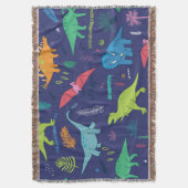 Dinosaurier Palms tropisches Vintages Muster Decke (Vorderseite Vertikal)