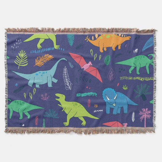 Dinosaurier Palms tropisches Vintages Muster Decke (Vorderseite)
