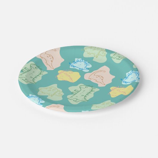 Dinosaurier Pappteller (Schrägansicht)