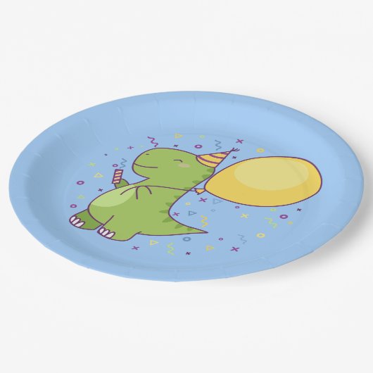 Dinosaurier Pappteller (Schrägansicht)