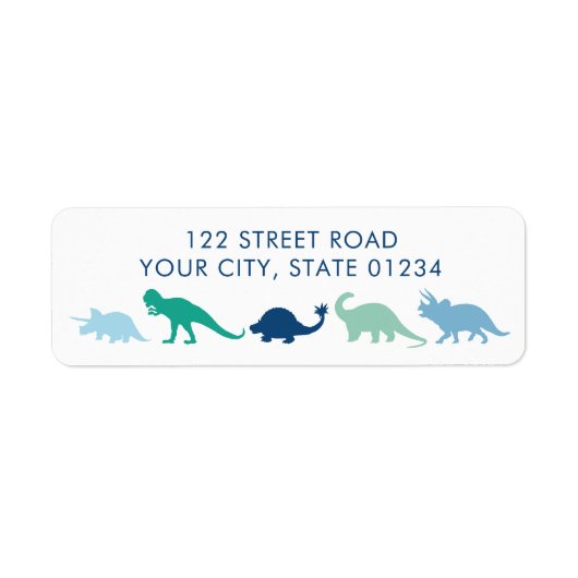 Dinosaurier Parade, Blue und Green Custom Address (Vorne)