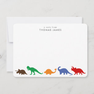 Dinosaurier Parade, Personalisierte Farben Mitteilungskarte