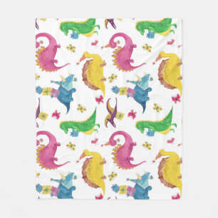 Dinosaurier-Party: Aquarellmuster. Fleecedecke