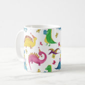 Dinosaurier-Party: Aquarellmuster. Kaffeetasse (Vorderseite Links)