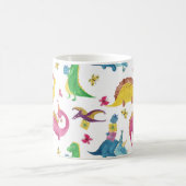 Dinosaurier-Party: Aquarellmuster. Kaffeetasse (Mittel)