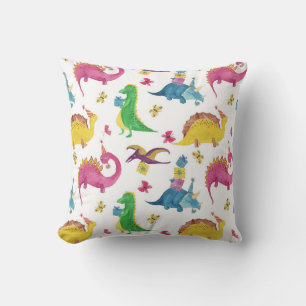 Dinosaurier-Party: Aquarellmuster. Kissen