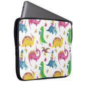 Dinosaurier-Party: Aquarellmuster. Laptopschutzhülle (Vorne Rechts)