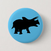 Dinosaurier-Party Blau Button (Vorderseite)