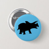 Dinosaurier-Party Blau Button (Vorne & Hinten)