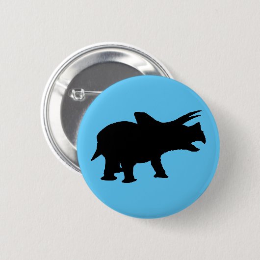 Dinosaurier Party Blue Button (Vorne & Hinten)