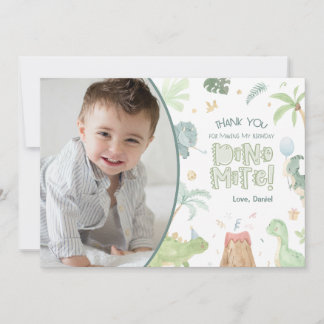 Dinosaurier Party Danke, Card mit Foto Dankeskarte