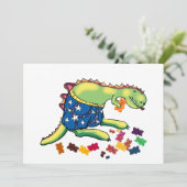 Dinosaurier-Party danke Einladung (Stehend Vorderseite)