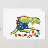 Dinosaurier-Party danke Einladung (Vorne/Hinten)
