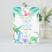 Dinosaurier-Party Einladung (Stehend Vorderseite)