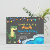 Dinosaurier-Party Einladung (Stehend Vorderseite)