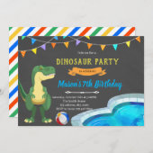 Dinosaurier-Party Einladung (Vorne/Hinten)
