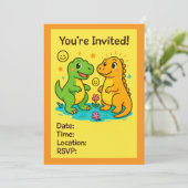 Dinosaurier-Party Einladungen (Stehend Vorderseite)