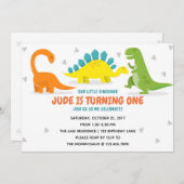 Dinosaurier-Party-erste Einladung (Vorne/Hinten)