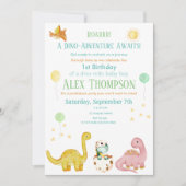 Dinosaurier Party Erster Geburtstag Einladung (Vorderseite)