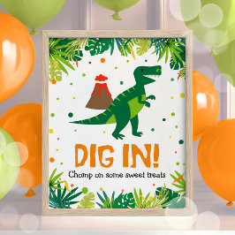 Dinosaurier Party Food Süßigkeiten Unterschreiben Poster
