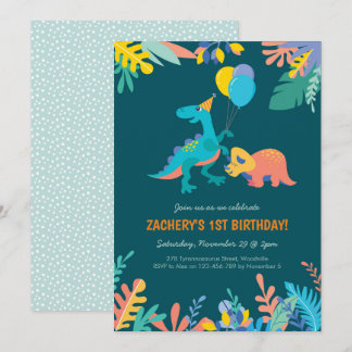 Dinosaurier Party Geburtstagseinladung Einladung