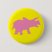 Dinosaurier Party Gelb Button (Vorderseite)