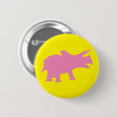 Dinosaurier Party Gelb Button (Vorne & Hinten)