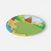 Dinosaurier Party Paper Teller (Schrägansicht)