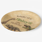 Dinosaurier-Party-Papier-Teller Pappteller (Schrägansicht)