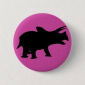 Dinosaurier Party Pink Button (Vorderseite)