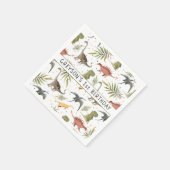 Dinosaurier Party Tier Geburtstag Personalisiert Serviette (Ecke)