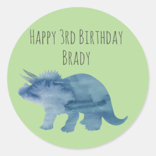 Dinosaurier Party Triceratops Runder Aufkleber