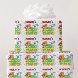 Dinosaurier Party Zeit hinzufügen Name Boy's Gebur Geschenkpapier