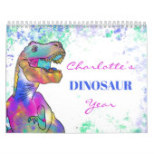 Dinosaurier personalisiert farbig kalender (Titelbild)