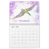 Dinosaurier personalisiert farbig kalender (Mär 2027)