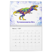 Dinosaurier personalisiert farbig kalender (Feb 2027)