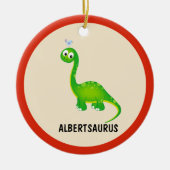 Dinosaurier Personalisiert mit Kindername Keramik Ornament (Vorne)
