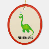Dinosaurier Personalisiert mit Kindername Keramik Ornament (Links)