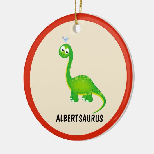 Dinosaurier Personalisiert mit Kindername Keramik Ornament (Links)