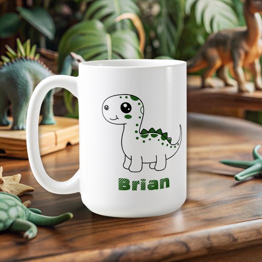 Dinosaurier Personalisiert Name Funny niedlich Kaffeetasse