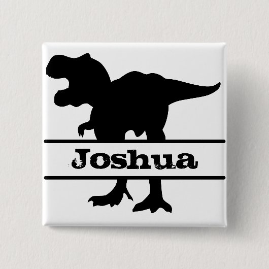 Dinosaurier Personalisiert Name Tag Button (Vorderseite)