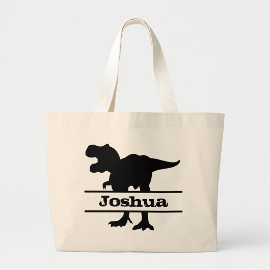 Dinosaurier Personalisiert Name Tote Bag Jumbo Stoffbeutel (Vorne)