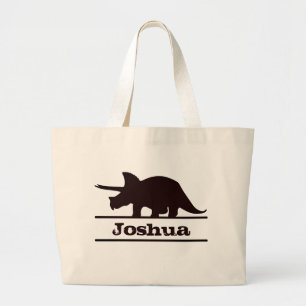 Dinosaurier Personalisiert Name Triceratops Tote B Jumbo Stoffbeutel