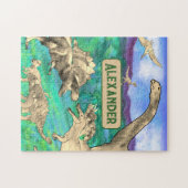 Dinosaurier personalisiert puzzle (Horizontal)
