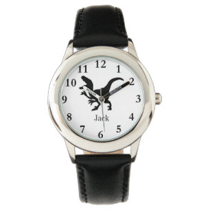 Dinosaurier-personalisierte Namensjungen-Uhr T Rex Armbanduhr